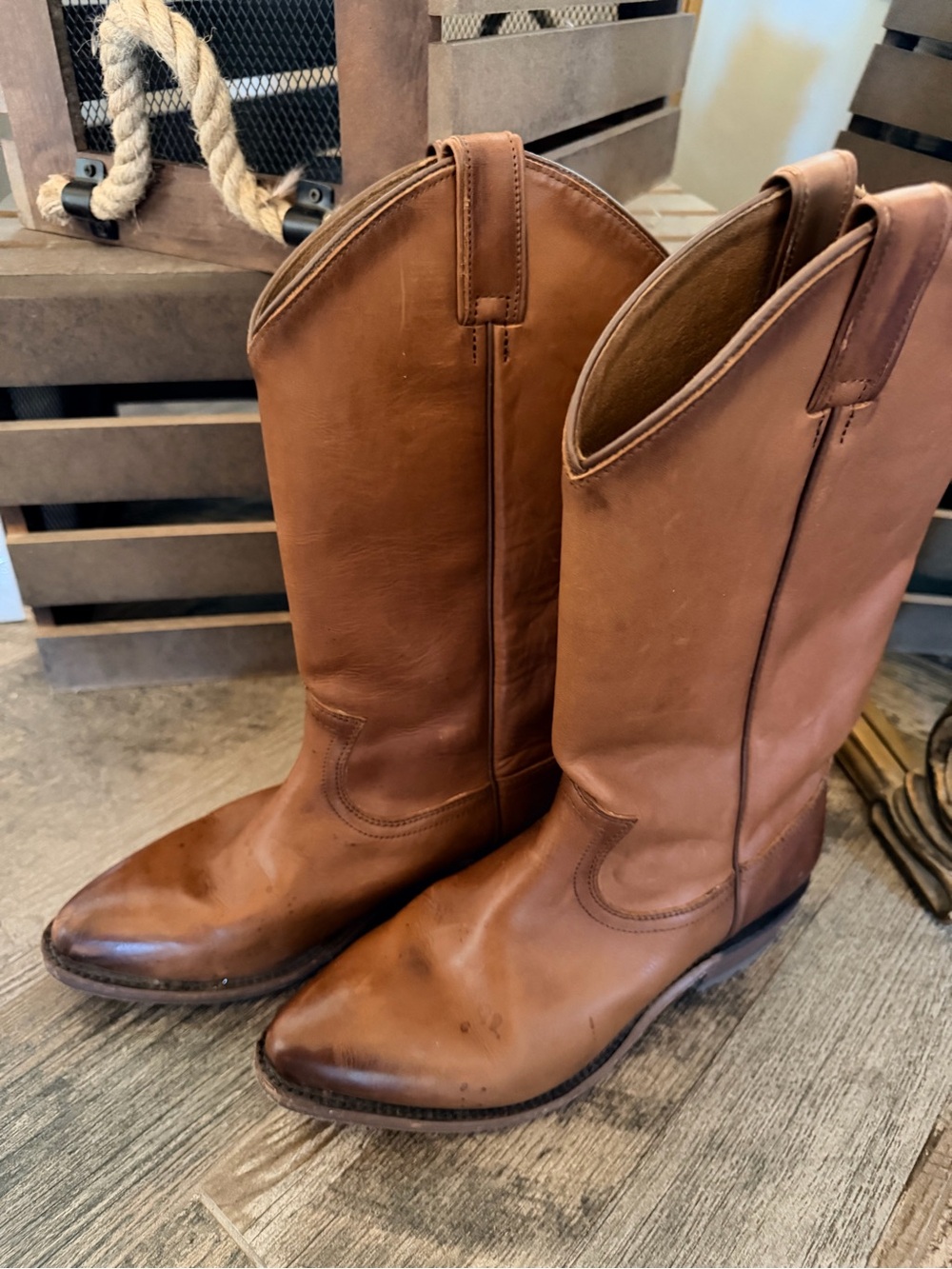 Frye Women's Brown Leather Cowboy Boots